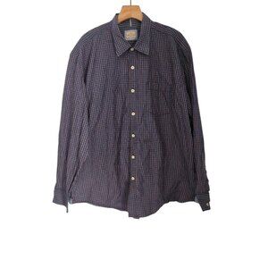 Tommy Bahama Shirt Long Sleeve Blue Orange Check Button Up Preppy Mens 2XL‎